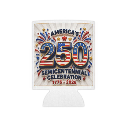 America's 250th Semicentennial Can Cooler – 1776–2026 Patriotic Koozie