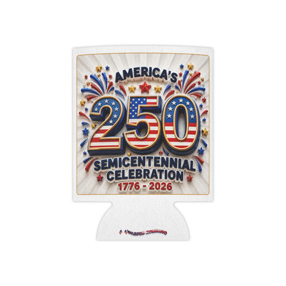 America's 250th Semicentennial Can Cooler – 1776–2026 Patriotic Koozie