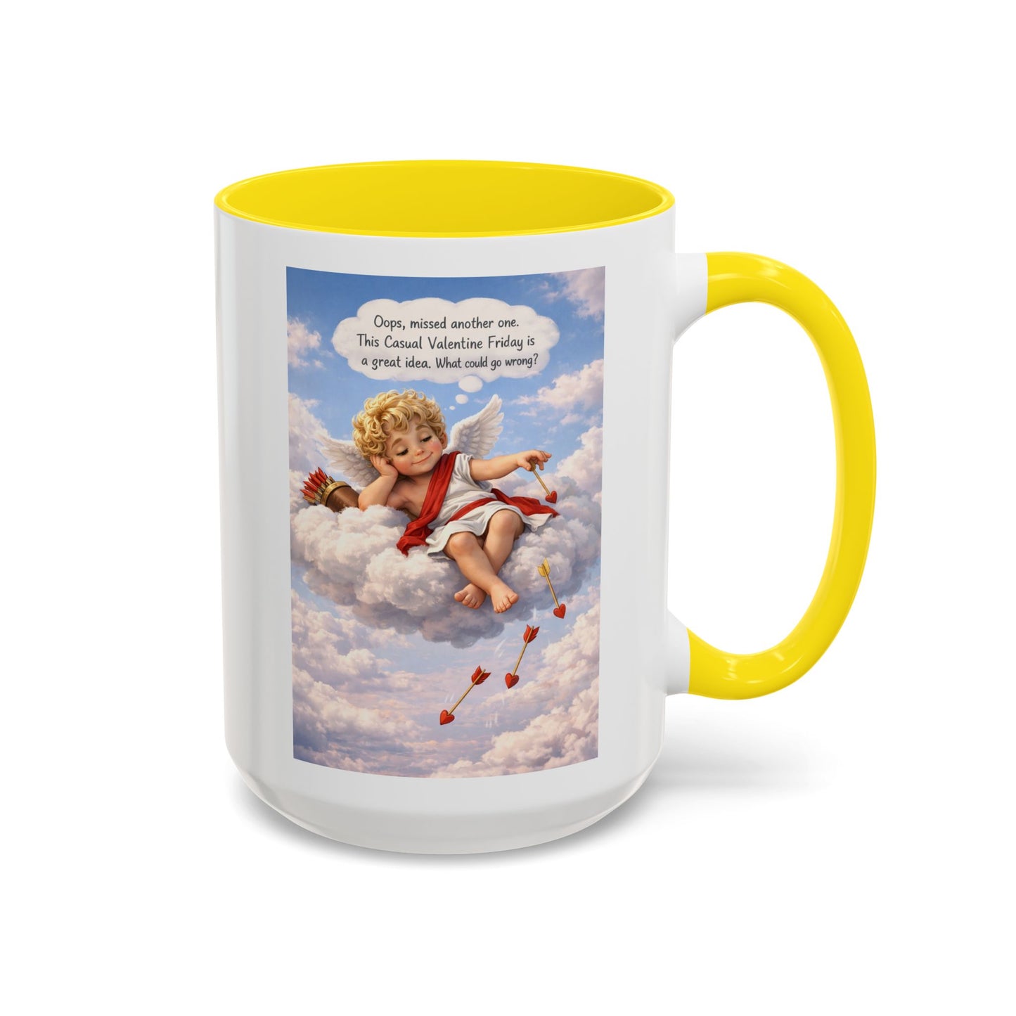 Oops, Missed Another One - Funny Cupid Coffee Mug | Casual Valentine Friday Mug | Valentine’s Day Humor Gift
