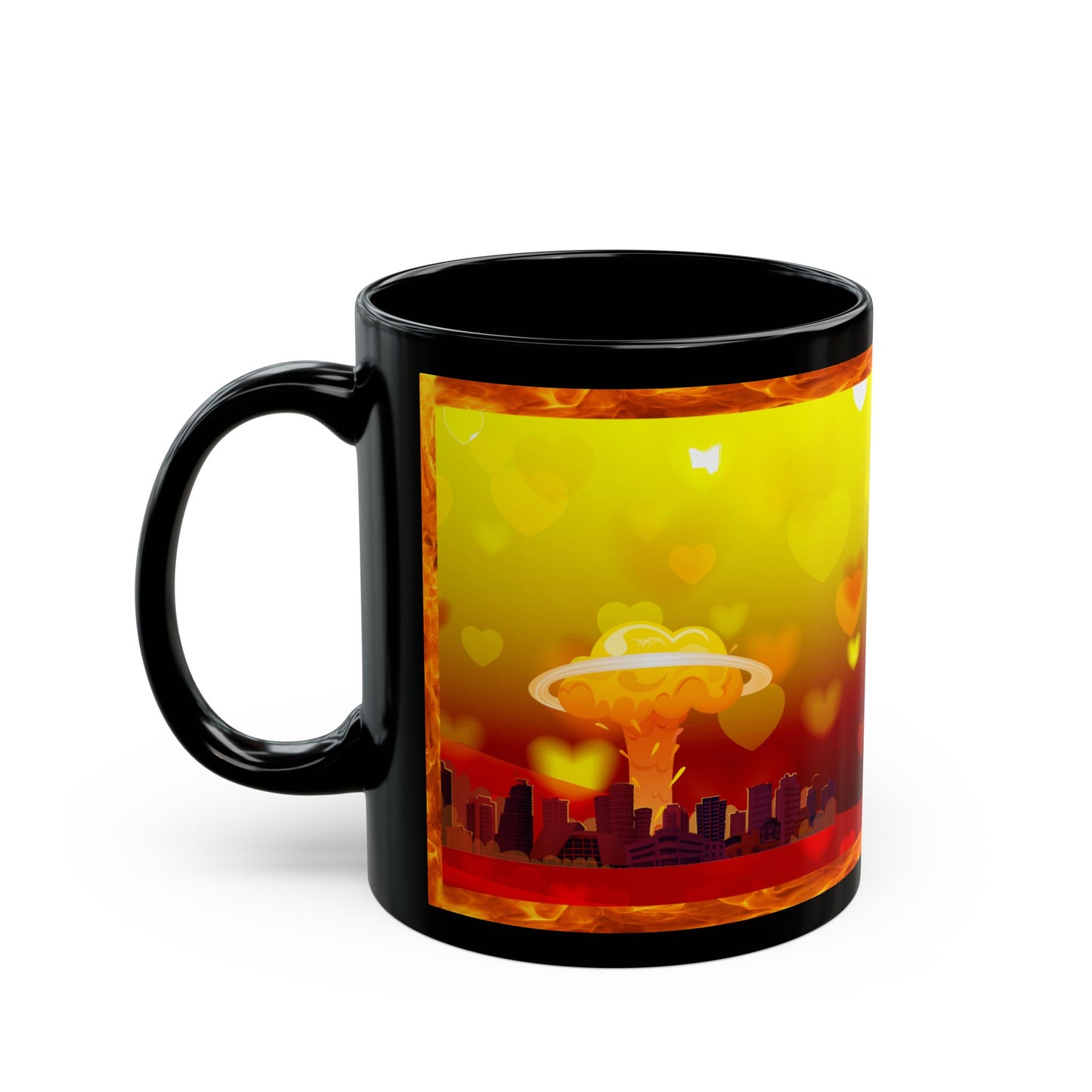 Apocalyptic Cupid - Valentine's Day - Right 11oz Black Mug