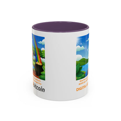 Digital Gold Accent Coffee Mug - St. Patrick's Day Gift for Cryptocurrency Enthusiasts