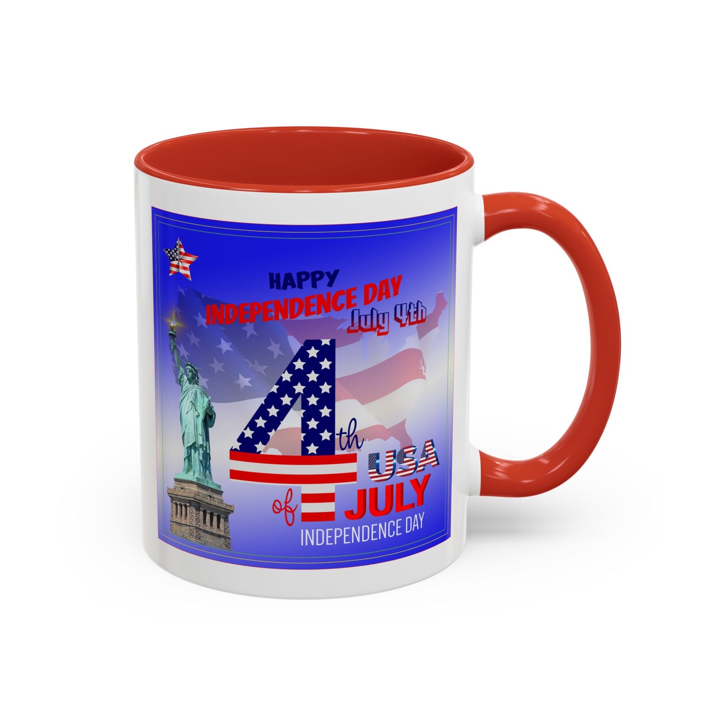 Patriotic Independence Day Statue of Liberty Flag Design Coffee Mug