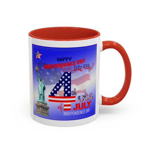 Patriotic Independence Day Statue of Liberty Flag Design Coffee Mug