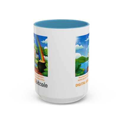 Digital Gold Accent Coffee Mug - St. Patrick's Day Gift for Cryptocurrency Enthusiasts