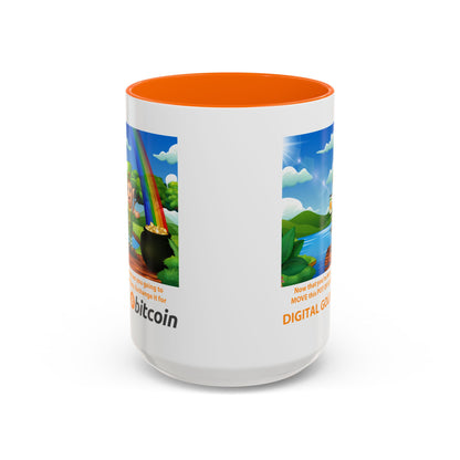 Digital Gold Accent Coffee Mug - St. Patrick's Day Gift for Cryptocurrency Enthusiasts