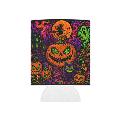 Trip or Treat - Psychedelic Halloween Beer and Soda Koozie