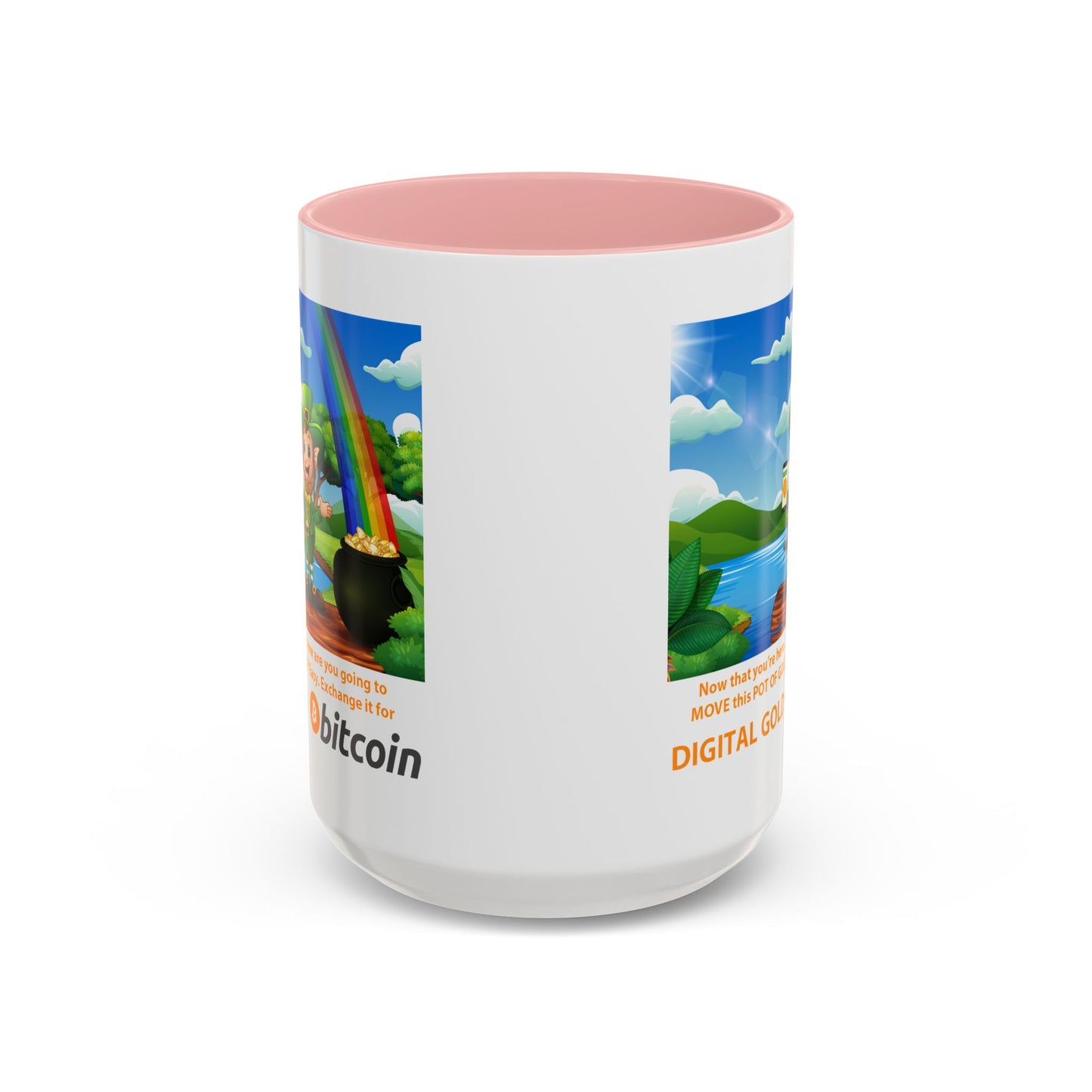 Digital Gold Accent Coffee Mug - St. Patrick's Day Gift for Cryptocurrency Enthusiasts