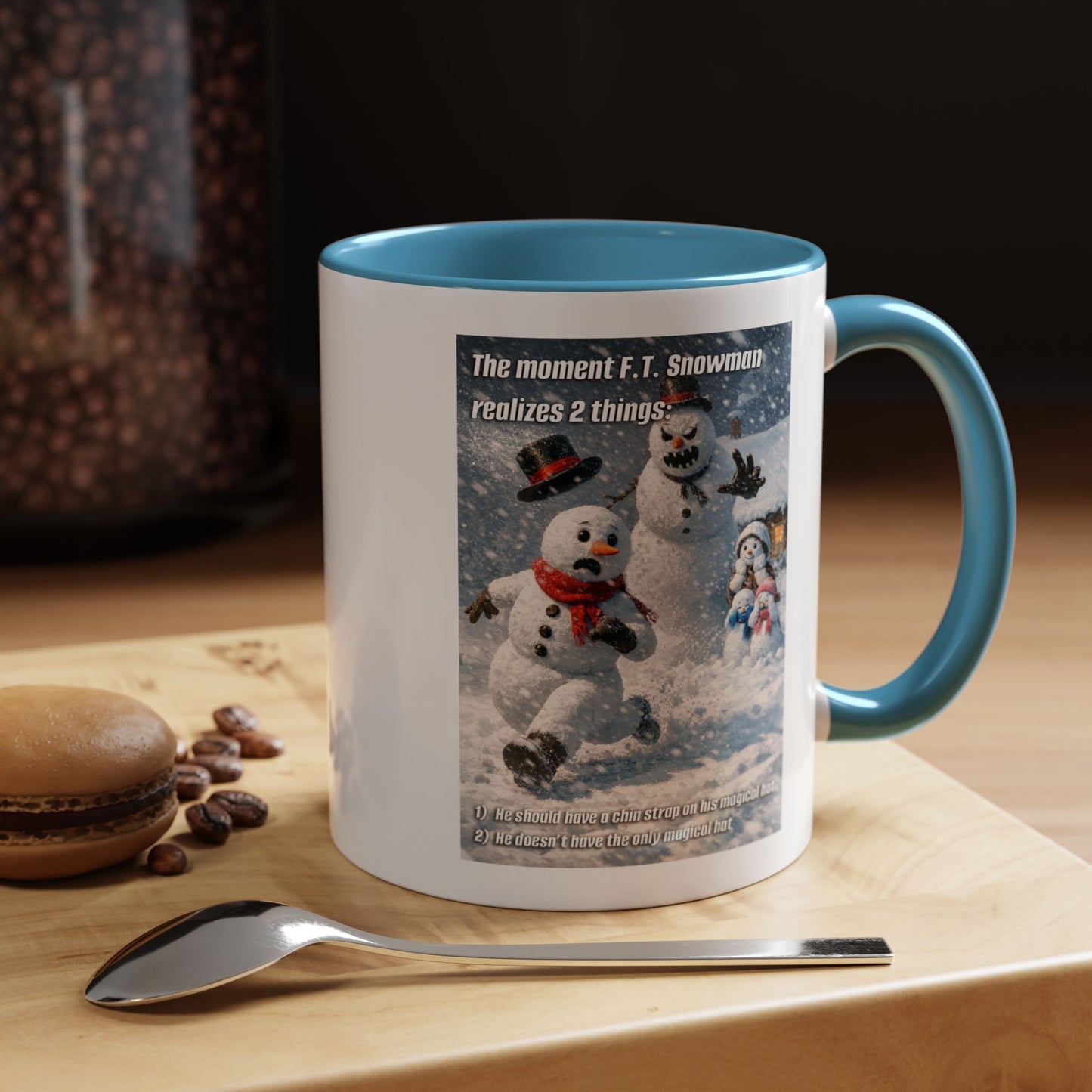 Snowman Mug – Humorous Winter Coffee Cup (The moment F.T. Snowman realizes 2 things)